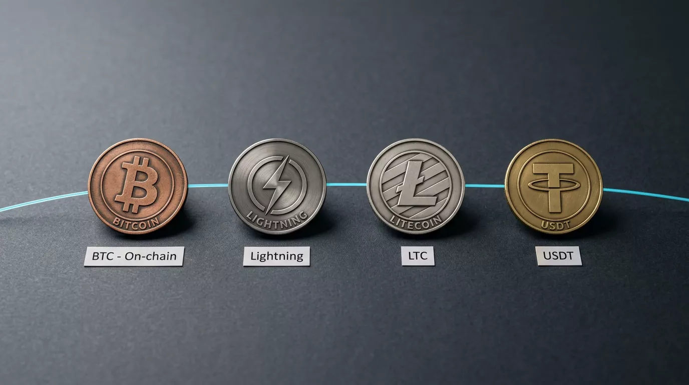 Hálózatok összehasonlítása: BTC, Lightning, Litecoin és USDT sebesség és díj szempontból